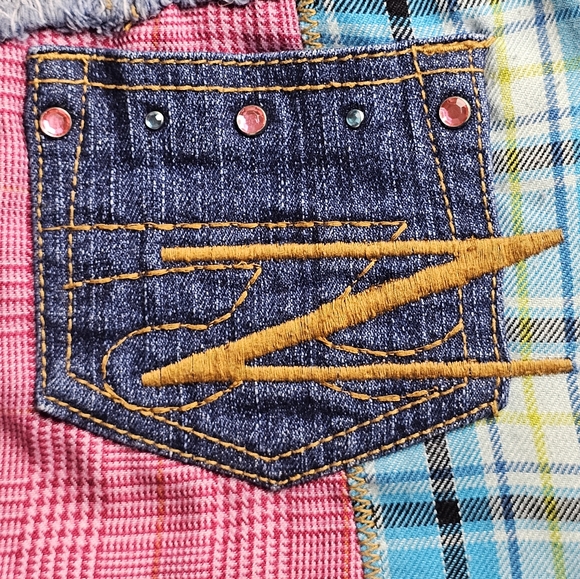 Nickelodeon Zoey 101 Denim Patchwork Mini Skirt euc - Picture 7 of 13